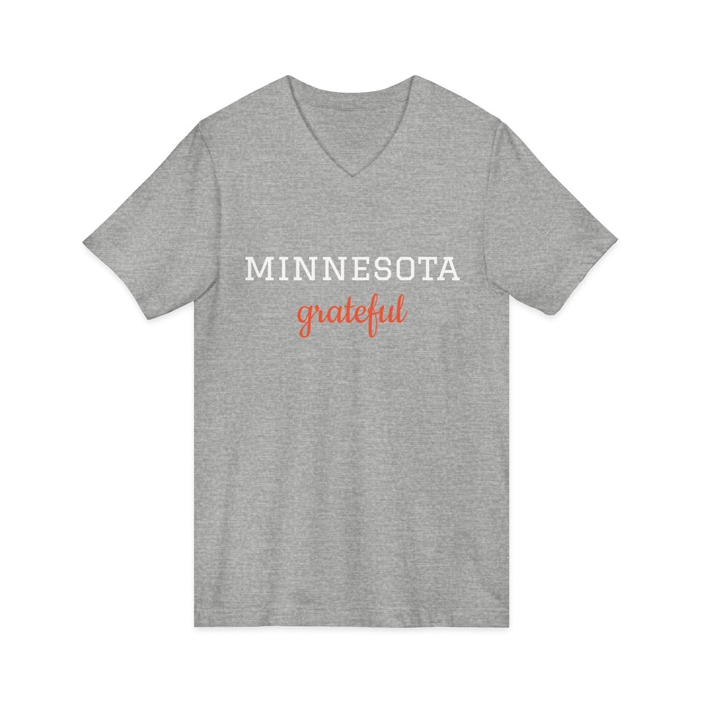 Minnesota Grateful V-Neck Tee — State Pride Casual Shirt
