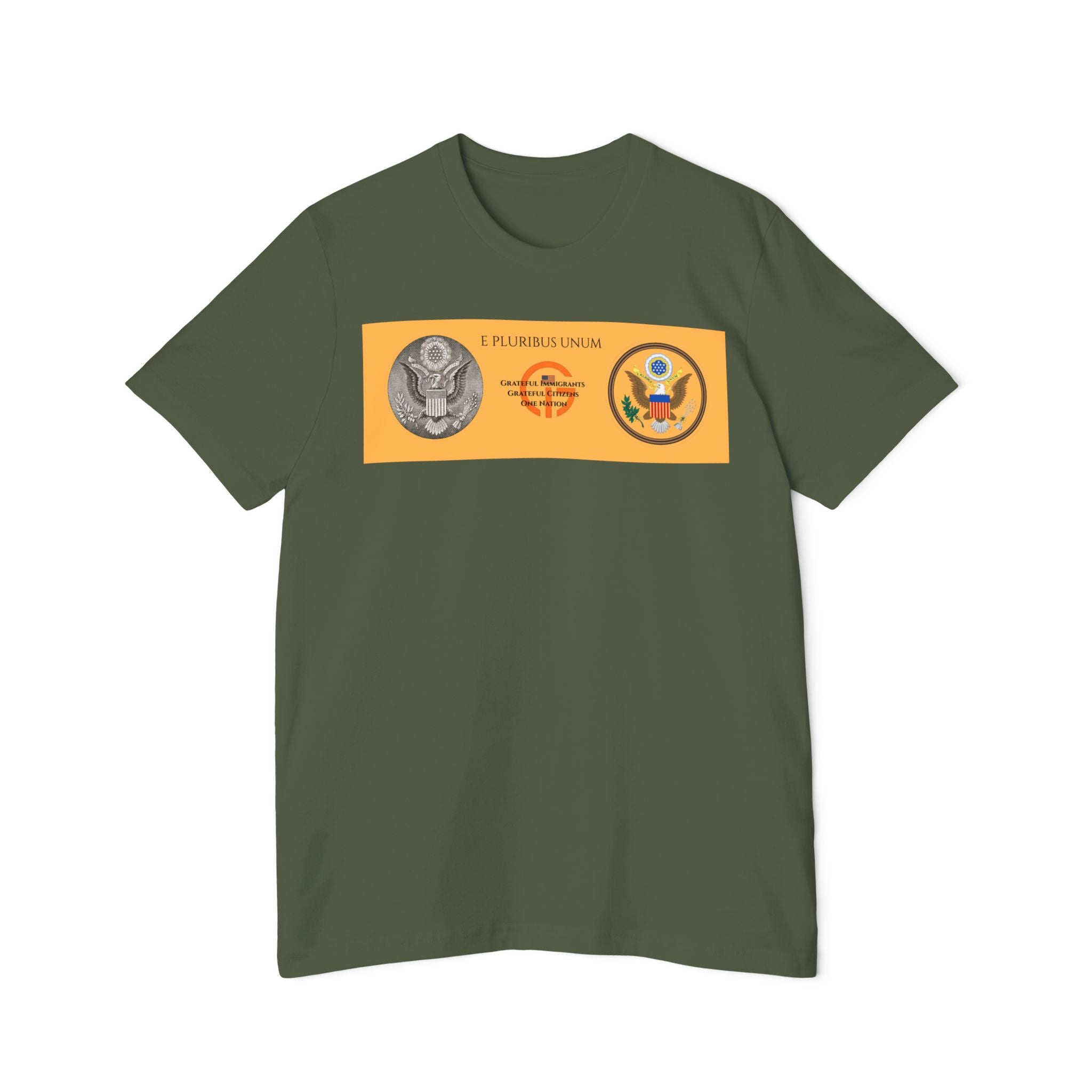Patriotic Military Emblems T-Shirt — "Live Grateful" USA-Made Tee
