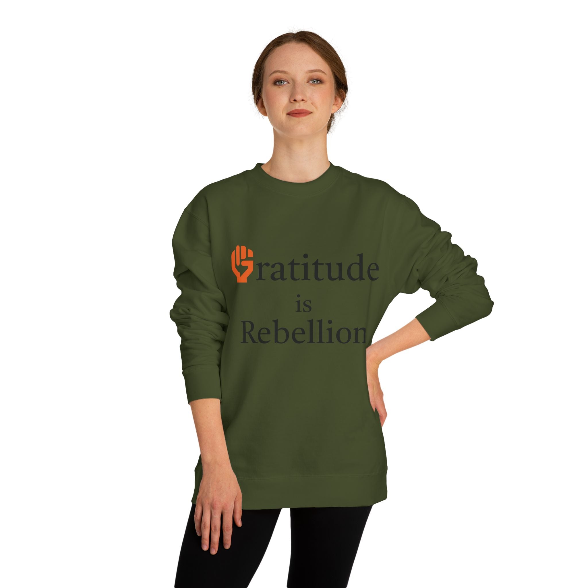 Fist Gratitude Is Rebellion Sweatshirt — "Live Grateful" Crewneck