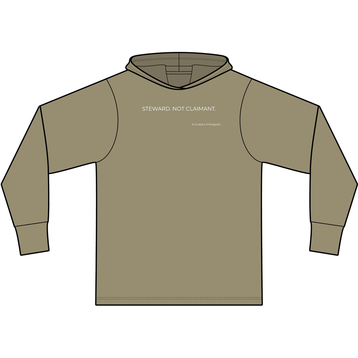 Unisex Cotton Long Sleeve Hooded Steward T-Shirt