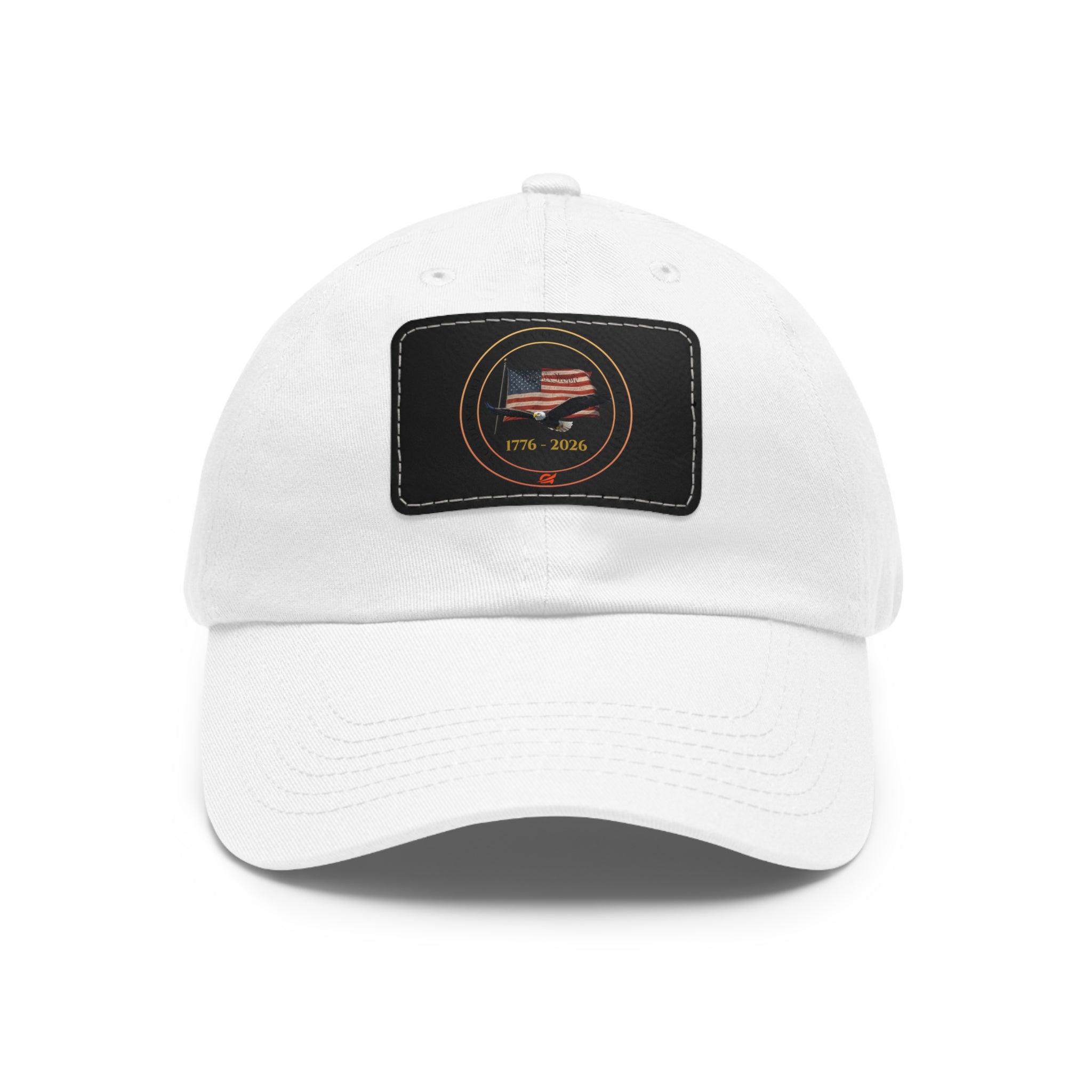 250 Grateful American Flag Leather Patch Dad Hat — Vintage Patriotic Baseball Cap