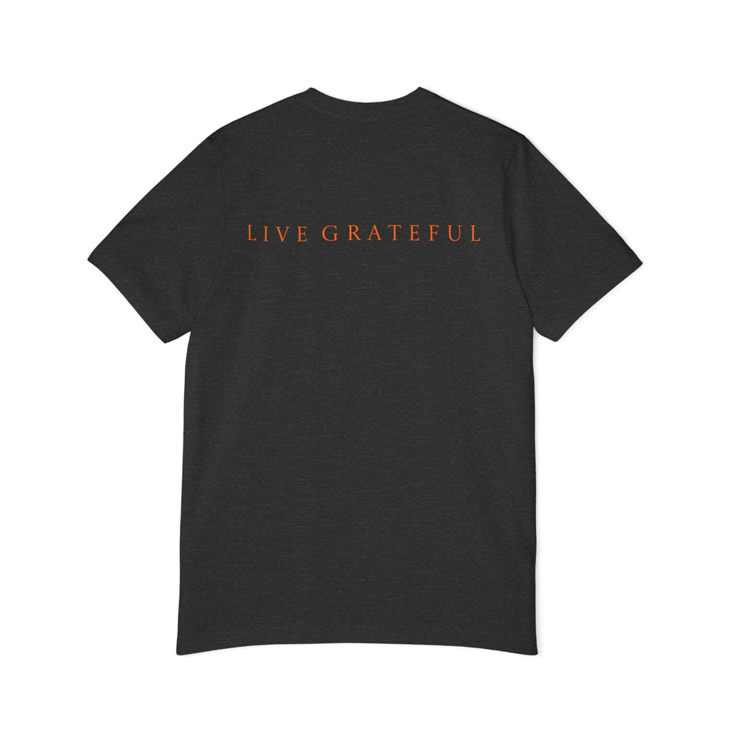 Patriotic USA Map T-Shirt — "250" Flag Design with “Live Grateful” Back