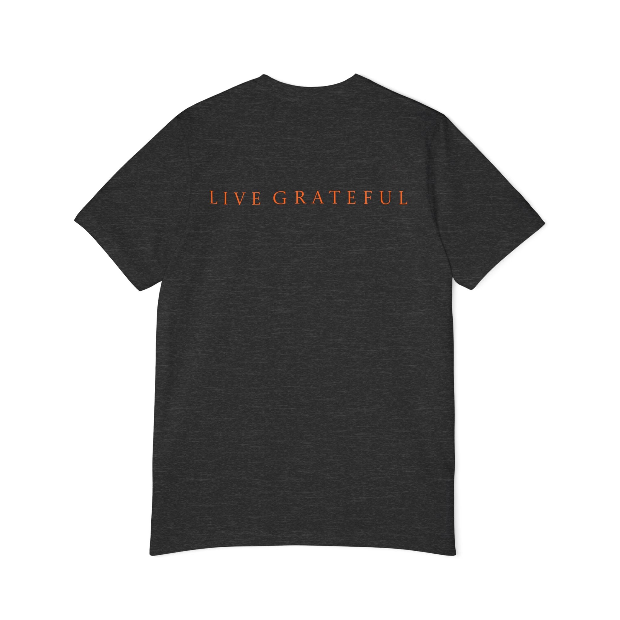 Patriotic USA Map T-Shirt — "250" Flag Design with “Live Grateful” Back