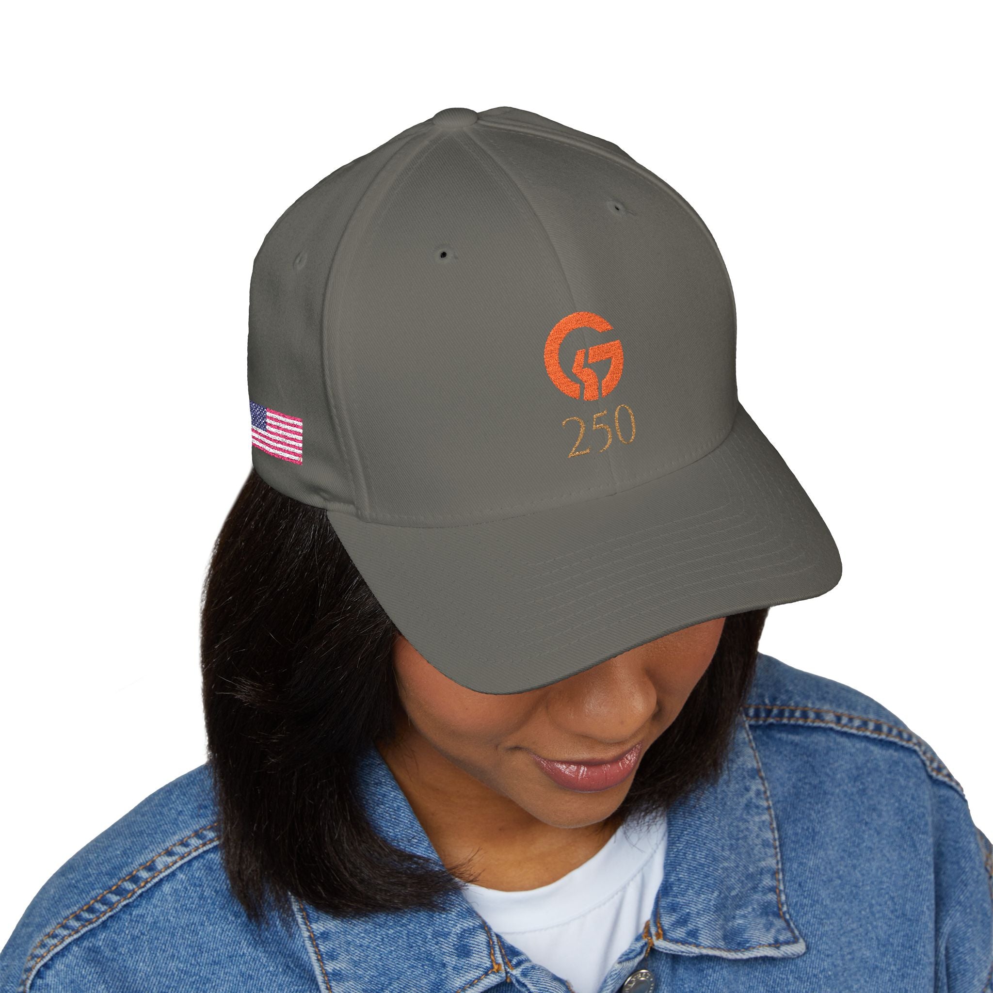 Embroidered 'Grateful G 250' Logo Cap — Structured Closed-Back Hat