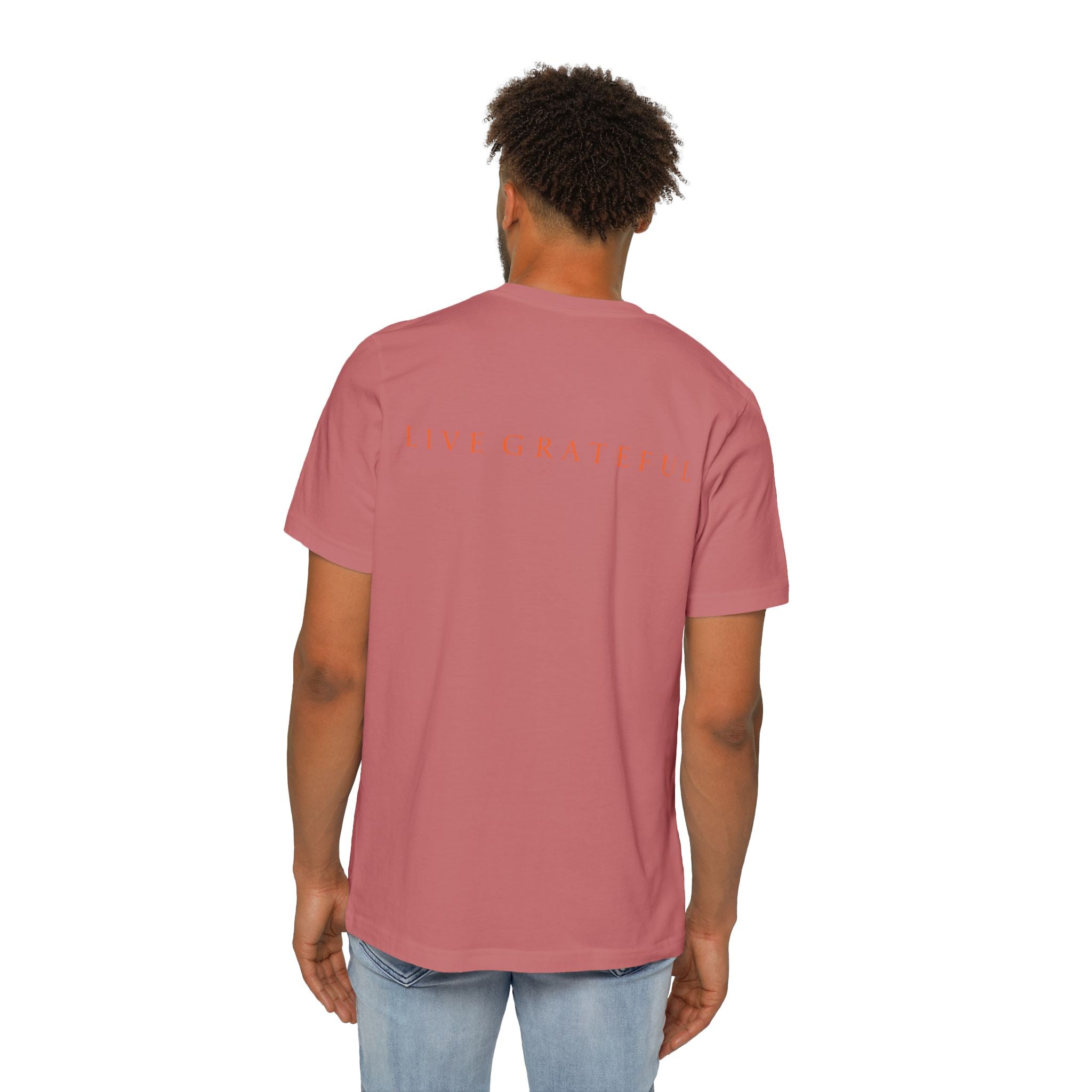 Patriotic USA Map T-Shirt — "250" Flag Design with “Live Grateful” Back