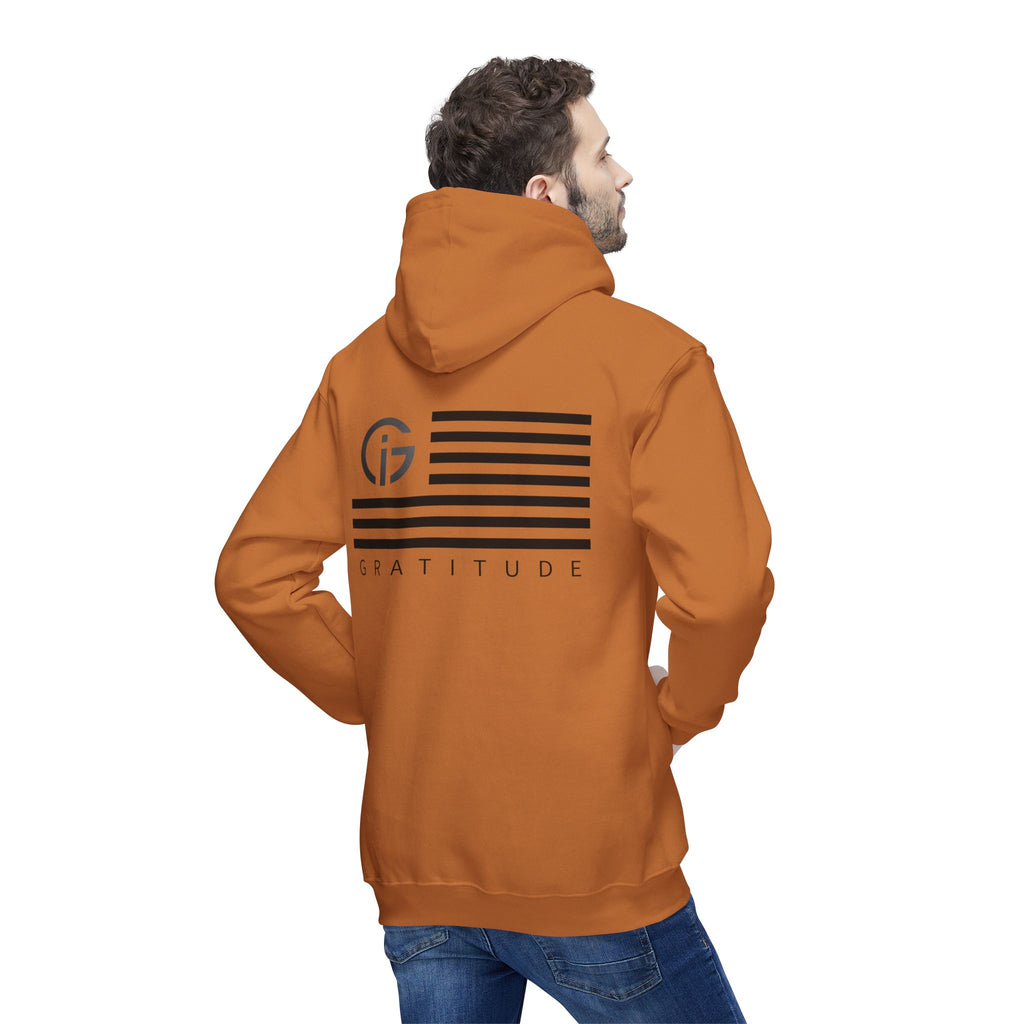 250 Years of Gratitude Flag Hoodie — Minimalist White Hooded Sweatshirt