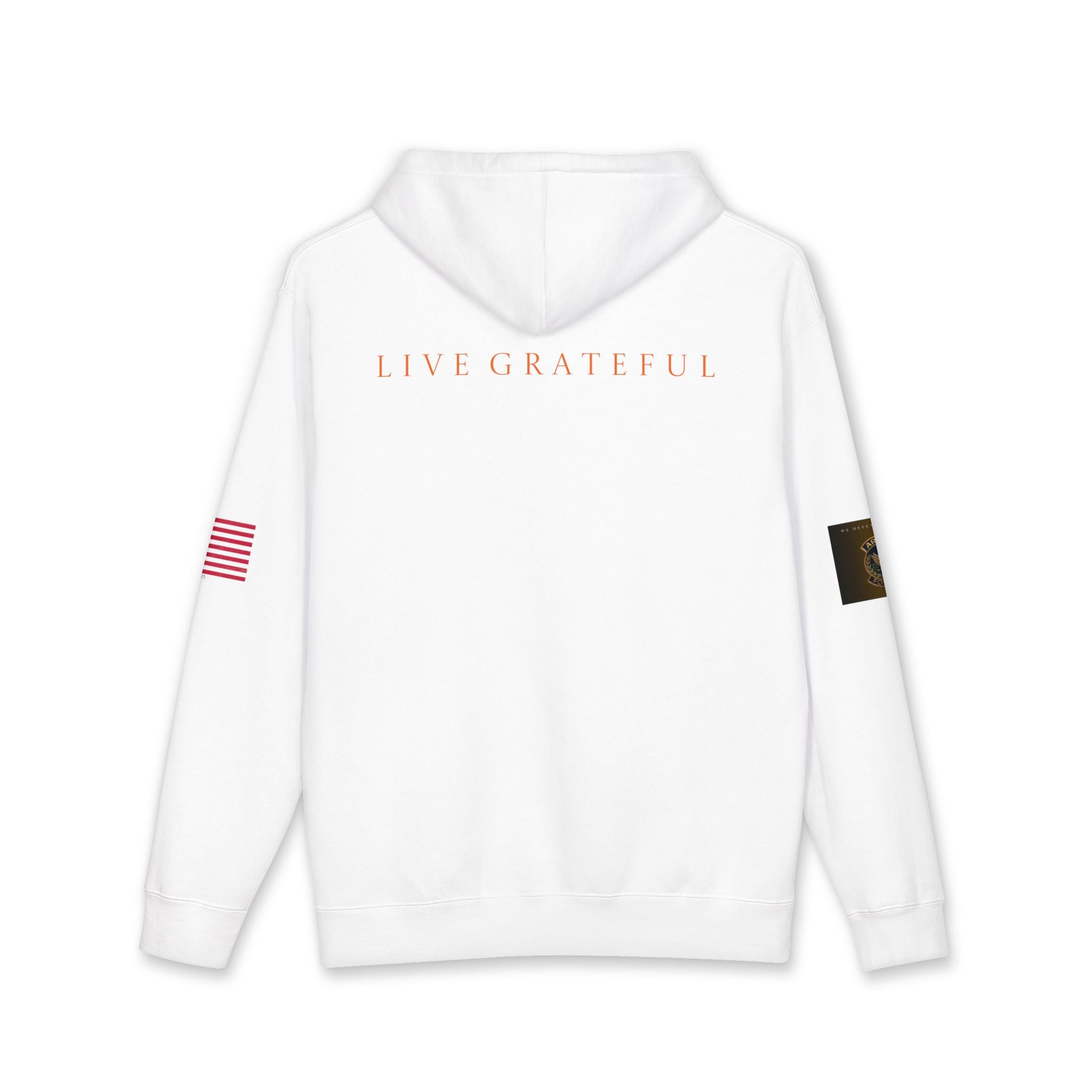 Armed Forces Gold Patch Hoodie — US Flag Sleeve Pullover