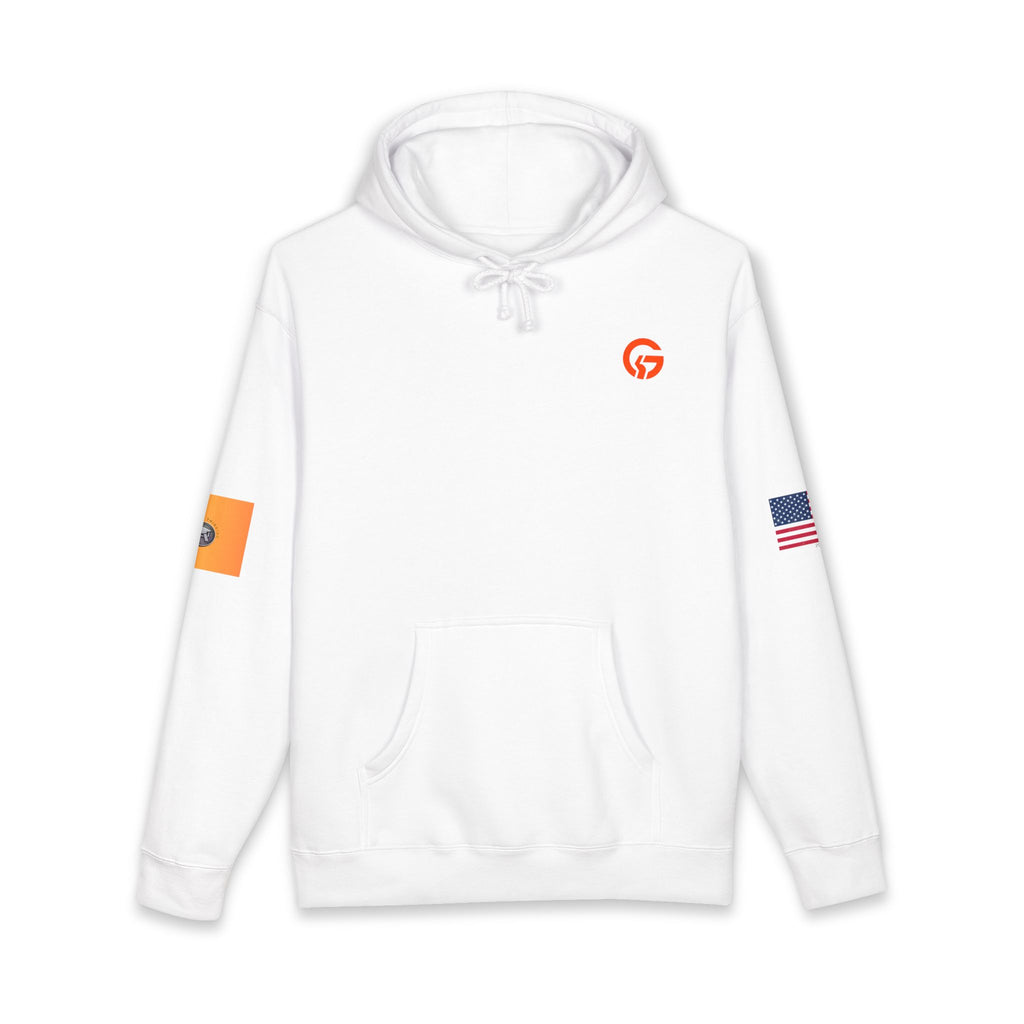 Education Gold Patch Hoodie — US Flag Sleeve Pullover