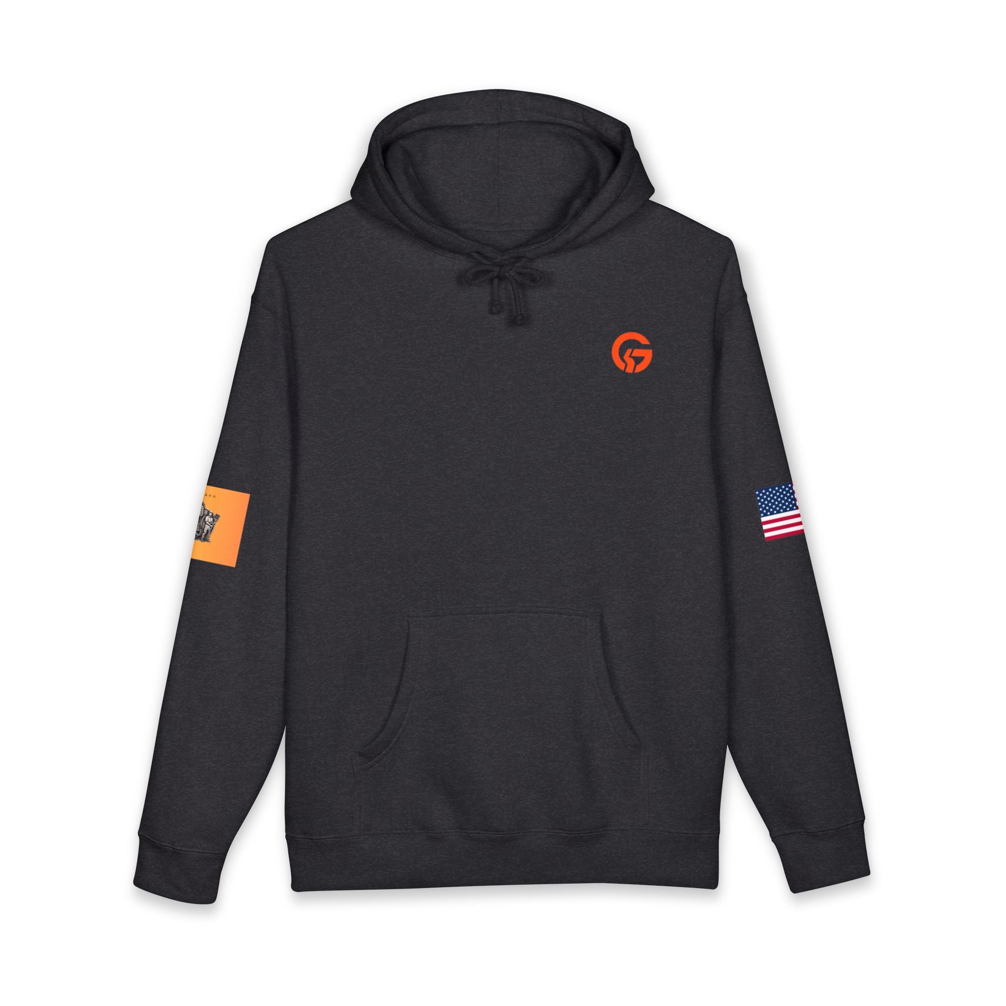 Agriculture Gold Patch Hoodie — US Flag Sleeve Pullover
