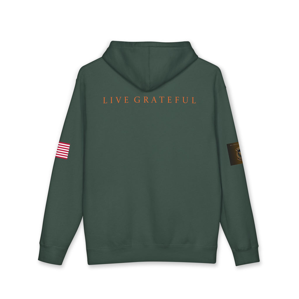 Armed Forces Gold Patch Hoodie — US Flag Sleeve Pullover
