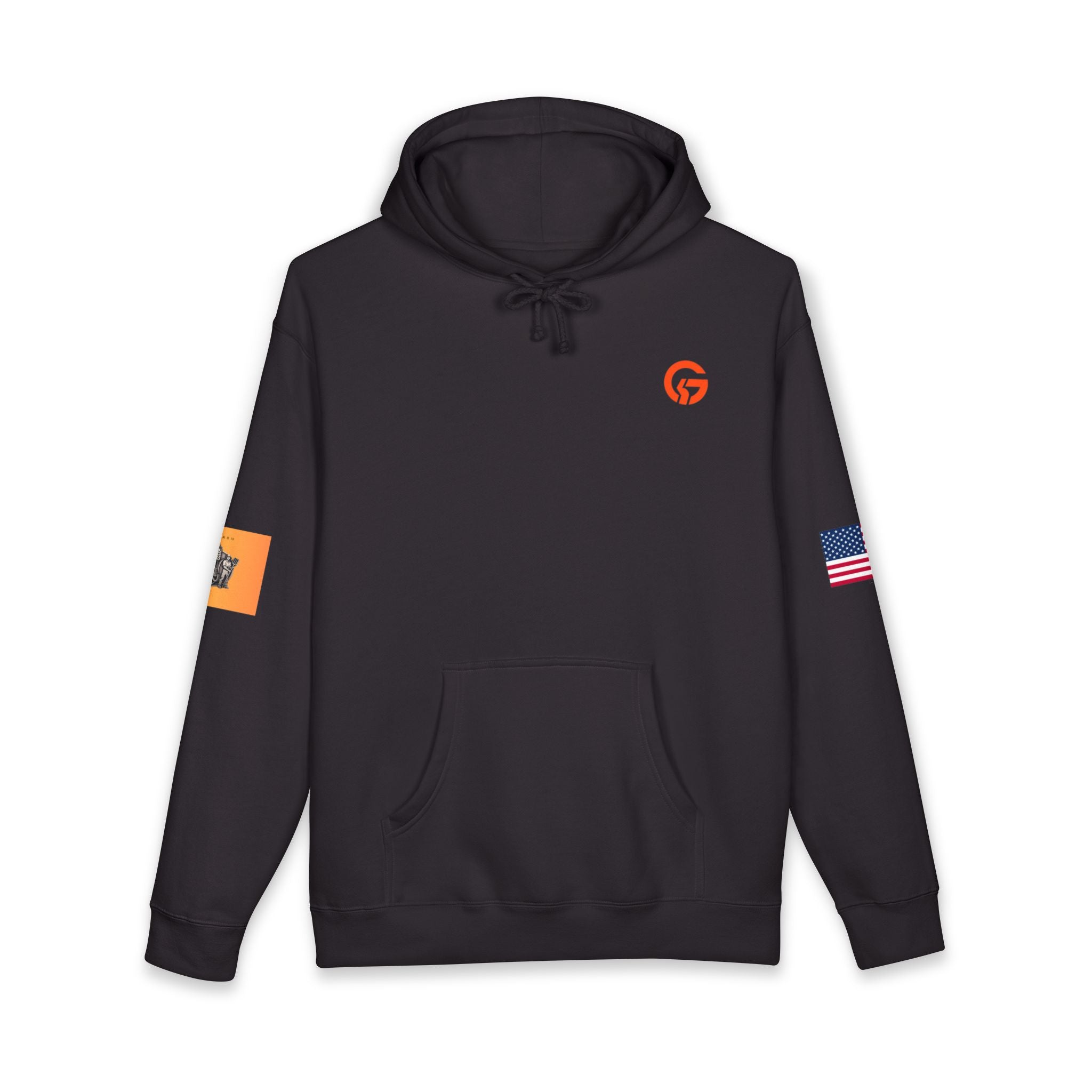 Agriculture Gold Patch Hoodie — US Flag Sleeve Pullover