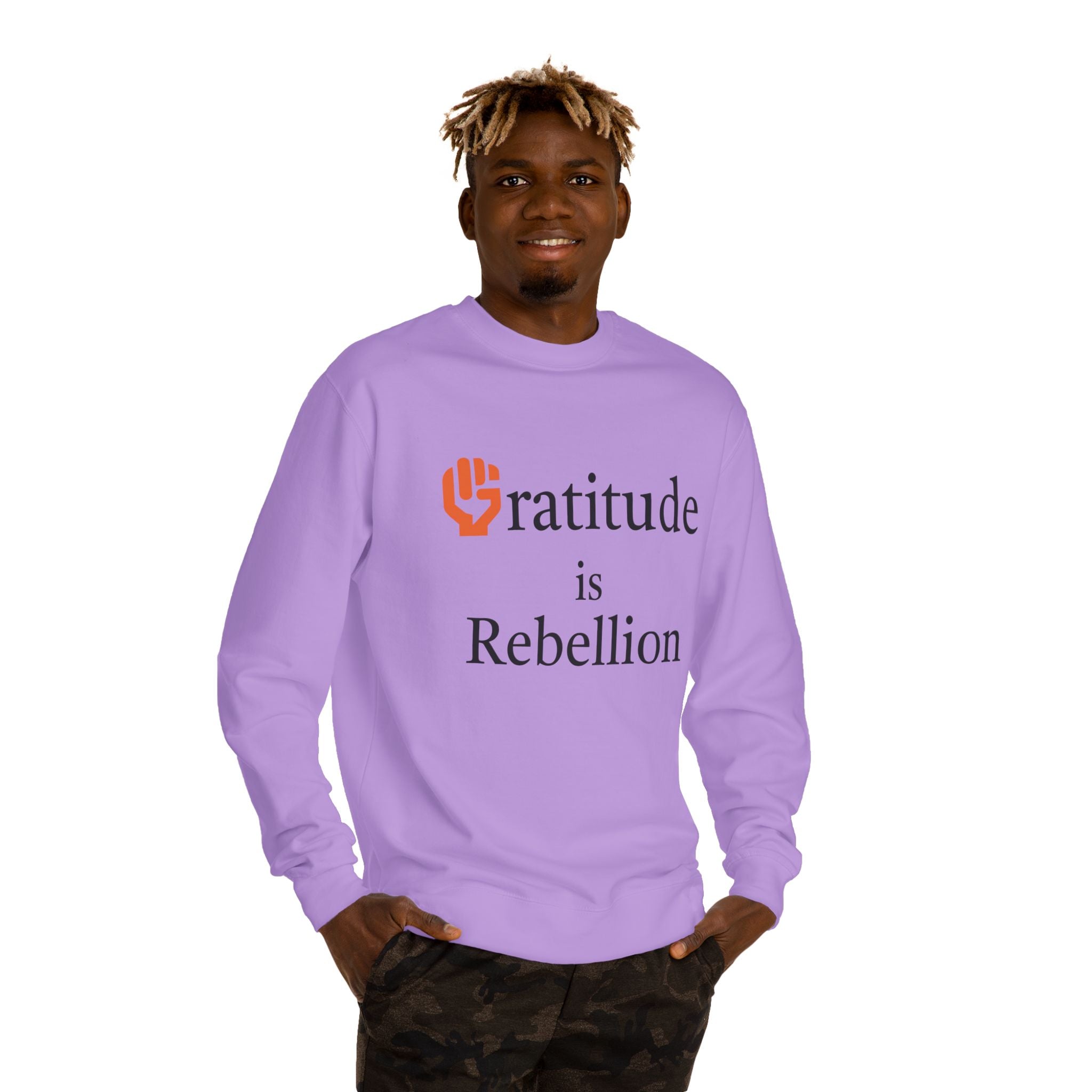 Fist Gratitude Is Rebellion Sweatshirt — "Live Grateful" Crewneck