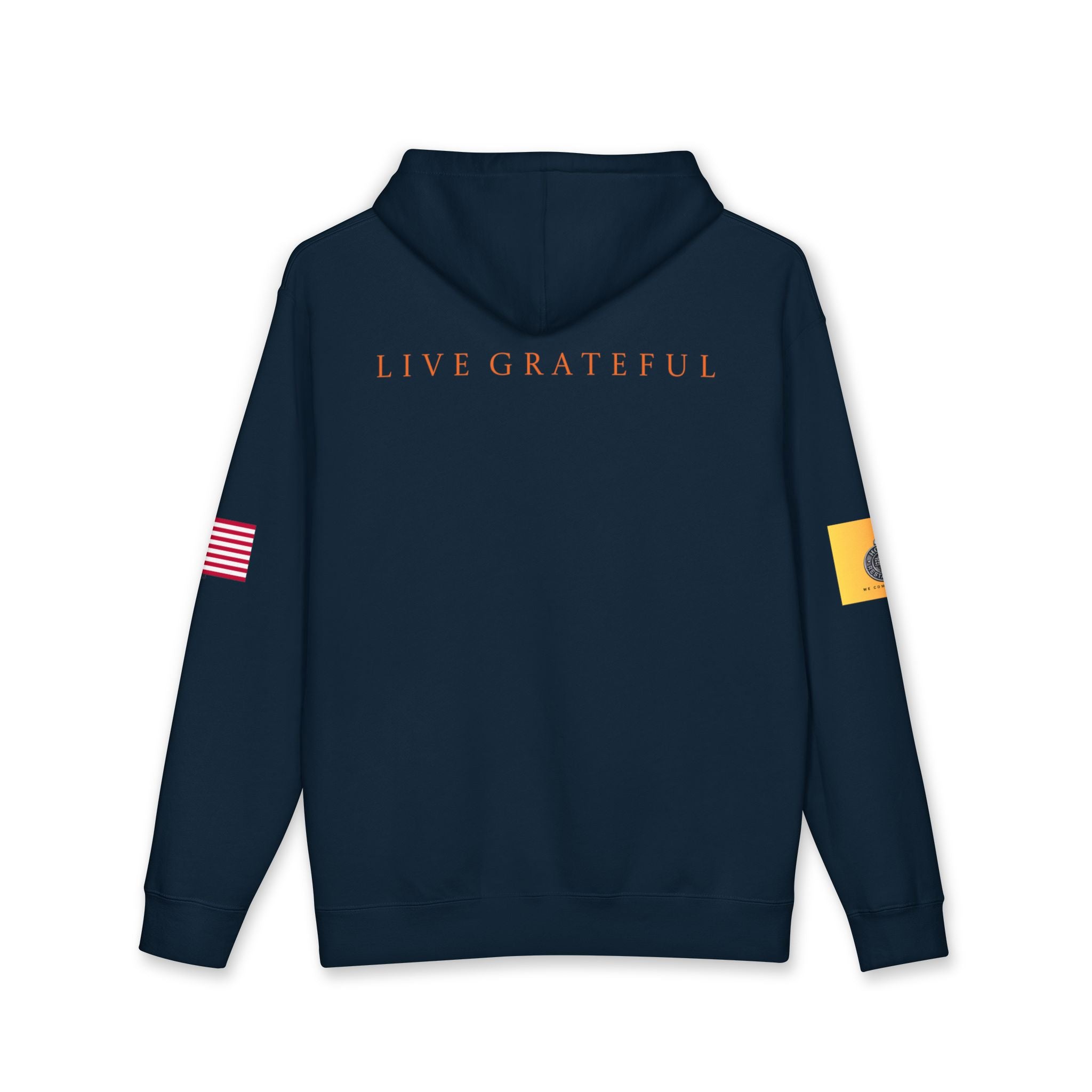 Hotel and Restaurant Gold Patch Hoodie — US Flag Sleeve Pullover