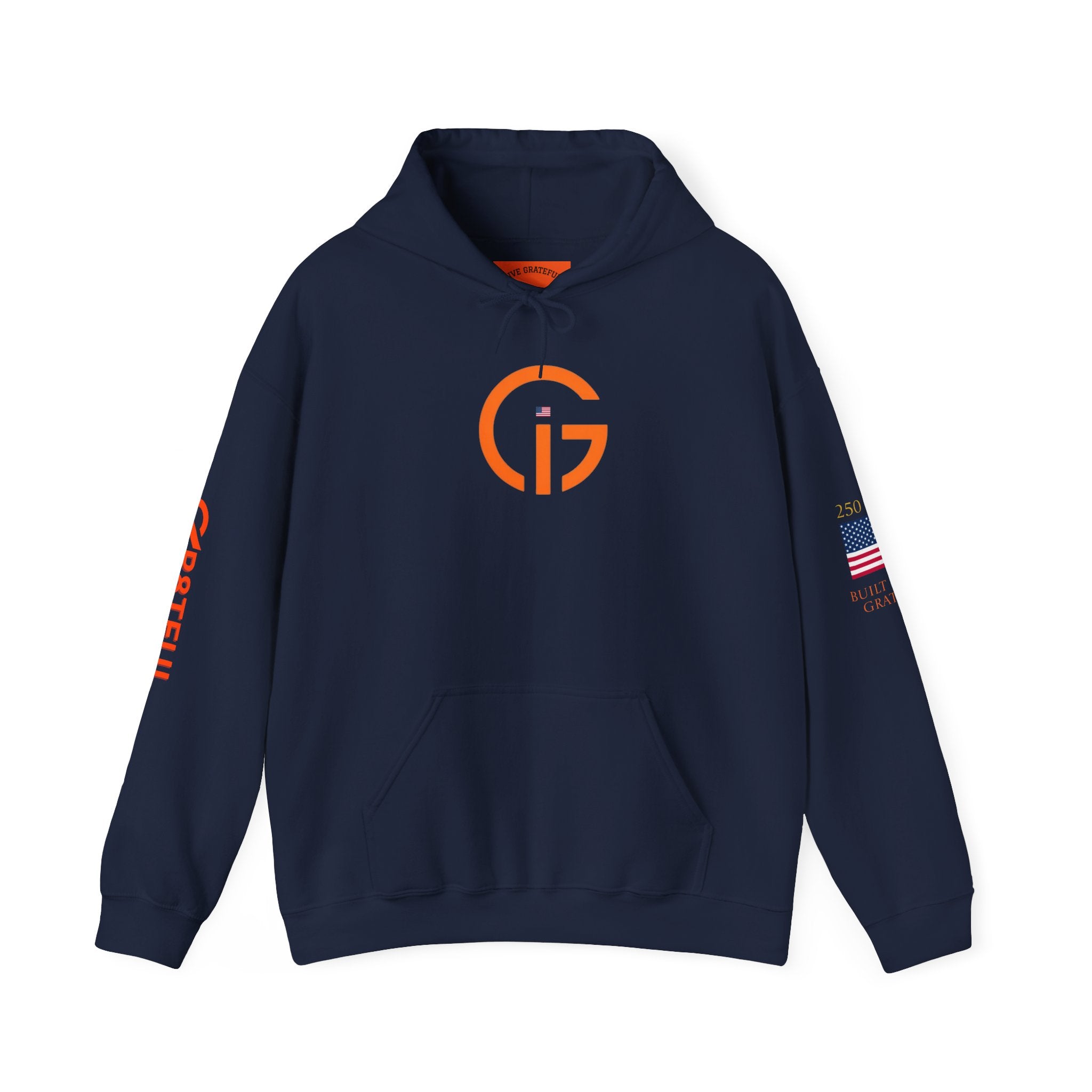 250 Years  American Flag Accent Grateful Hoodie