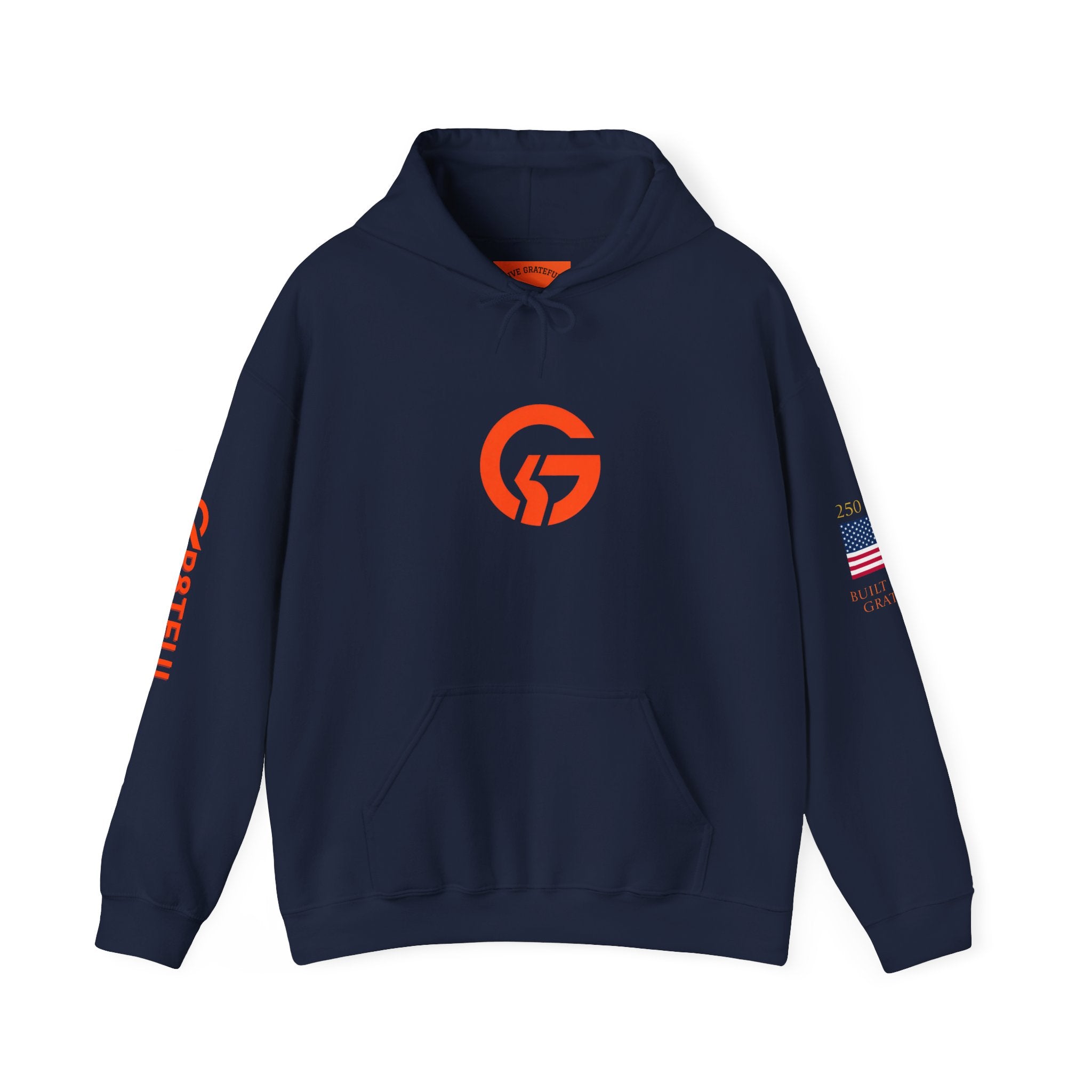 250 Years  American Flag Accent Grateful Hoodie