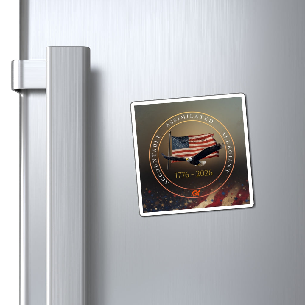 250 Grateful Patriotic Eagle Flag Magnet — "1776–2026" Anniversary American Pride